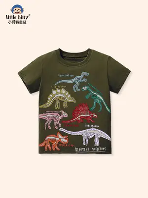2025 Summer New Kids Cartoon Dinosaur T-Shirt Boys