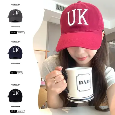UK Letter Sun Hat for Men Black