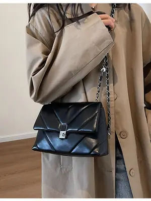 Black Chain Shoulder Bag for Women 2025