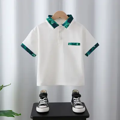 Boys White Polo T-Shirt Medium Large Summer Wear