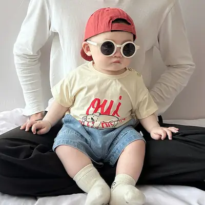 Boys Pure Cotton Cartoon T-shirt Summer Casual Top