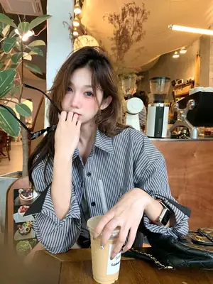 Women Long Sleeve Striped Collar Shirt Summer Niche Design
