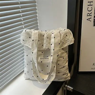 Fairy Ruffled Mesh Tote Bag Women Spring New