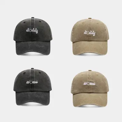 New Mama Daddy Embroidered Black Baseball Cap