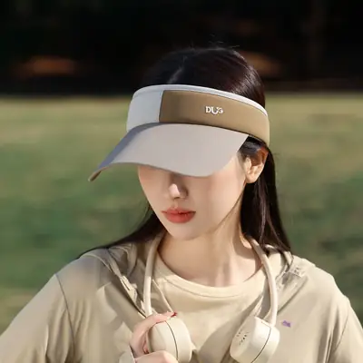 Women Anti-UV Visor Hat with Long Brim Purple
