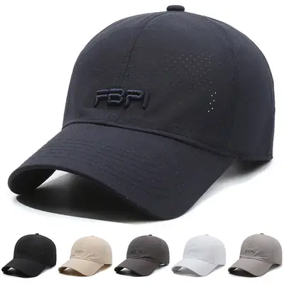 Men's Black Mesh Sunscreen Cap with FBJI Logo
