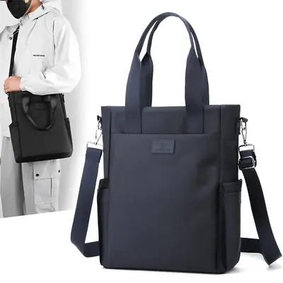 Men's Navy Blue 2025 Business Tote Bag with Shoulder Strap