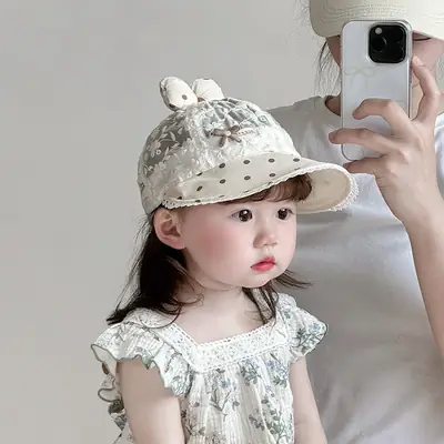 Baby's Cute Cat Ears Sun Hat with Lace Trim
