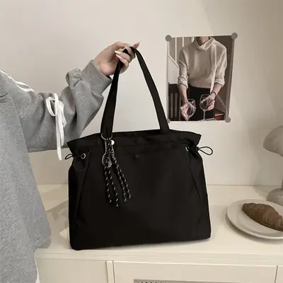 Black College Student Tote Bag Large Capacity Women