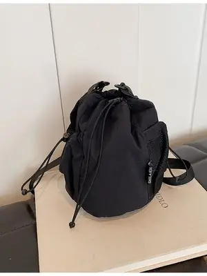 Black Nylon Crossbody Bag for Women Large Capacity