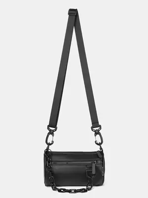 2025 Men Black Satchel Messenger Bag with Chain Strap