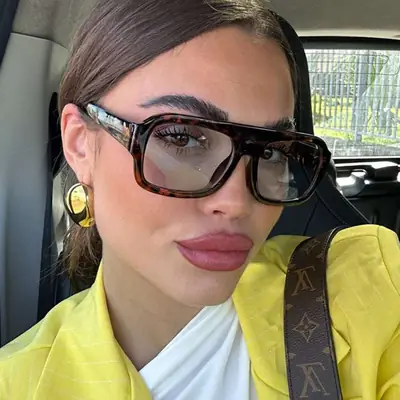 Women's Retro Aviator Sunglasses Green Lens