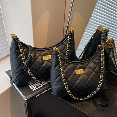 Vintage Rhombic Chain Tote Bag Women 2025 New Commute