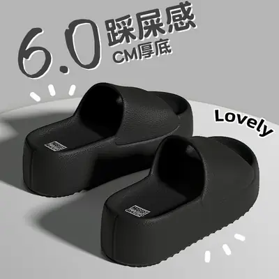 Women's 6.0cm Thick Non-Slip Sandals Pink Black