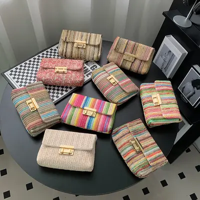 2025 New Style Korean Straw Crossbody Bags for Women
