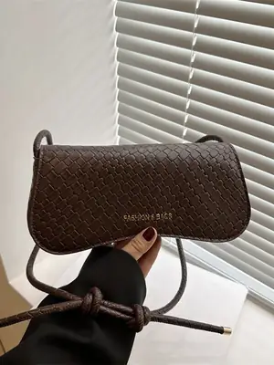 2025 Square Bag with Textured Leather Strap