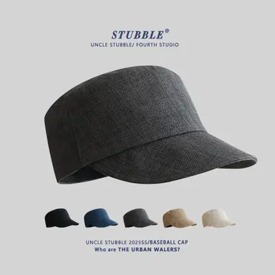 Vintage Linen Equestrian Cap Women Men Summer Lightweight Breathable