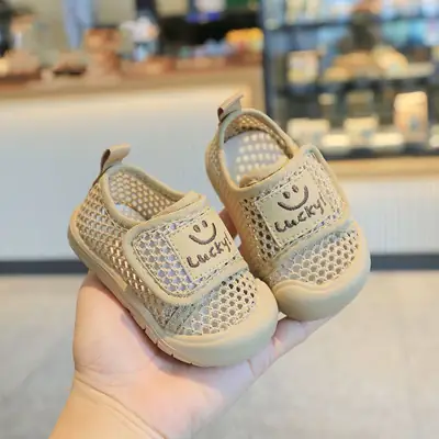 Summer Men's Baby Sandals Hollow Net Breathable Korean Children's Net Shoes 1-3 Years Old Baby Shoes Soft Sole Toddler Shoes
