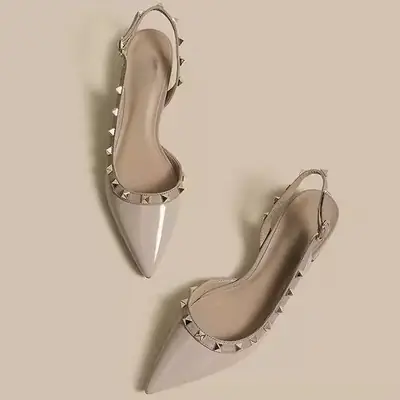 Women's Point Toe French Patent Leather Heel Shoes
