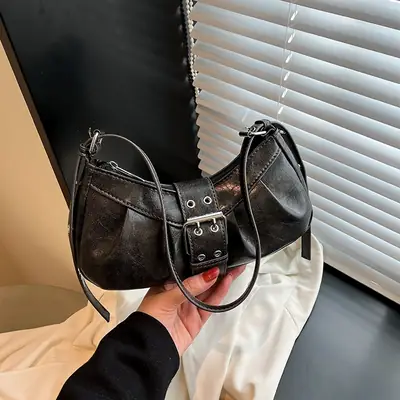 Black Retro Armpit Bag for Women 2025