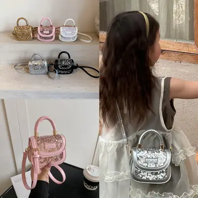 New Children's Princess Bag with Sparkle & Leather Detail