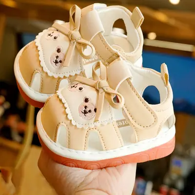 Toddler Sandals Brown Soft Sole 1-2Yrs Non-Slip