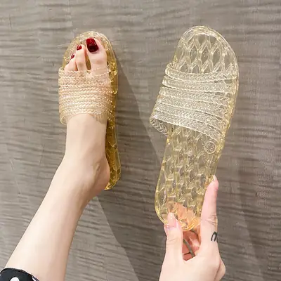 Crystal Bathroom Slippers Women's Indoor Stain-Resistant