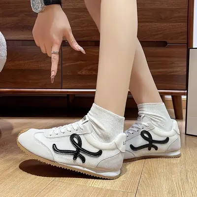 Women's Yellow Mesh Casual Sneakers with Logo