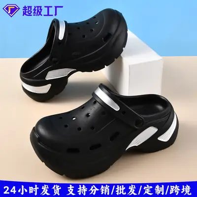 Women's Black Clog with 6CM Thick Bottom
