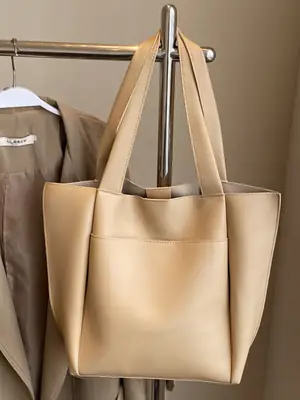 Beige Retro Tote Bag Large Capacity 2025