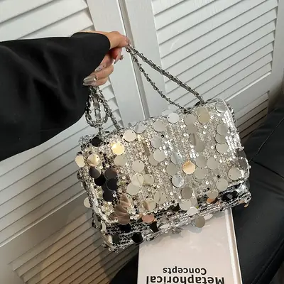 High-End Sequin Shoulder Bag for Women 2025