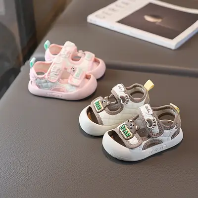 Summer Baby Baby Shoes Girls Soft Sole Beach Shoes Toe Sandals 1-3 Years Old Boys Velcro Toddler Shoes
