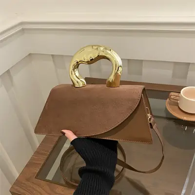 Luxury Gold Handle Shoulder Bag for Women