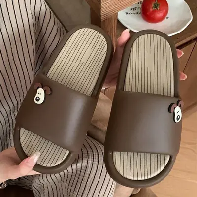 Brown Non-Slip Slippers for Men Women Summer