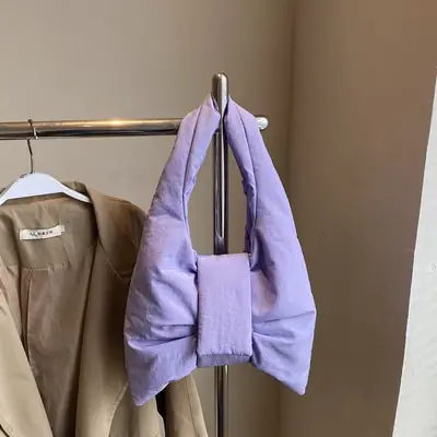 Purple Bowknot Shoulder Bag for Women