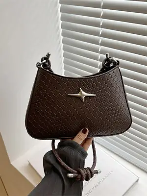 Korean Style Armpit Bag for Women Brown 2025