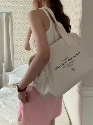 Women Canvas Tote Bag Large Capacity Boston Style