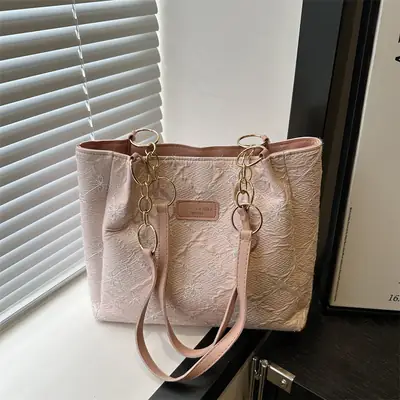 Pink Embroidered Shoulder Bag for Women 2025
