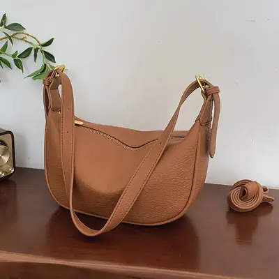 Women's Tan Leather Shoulder Bag 2026 New Style