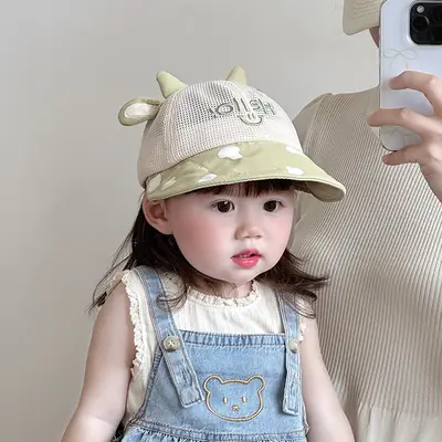Baby Hat with Duck Tails and Heart Pattern