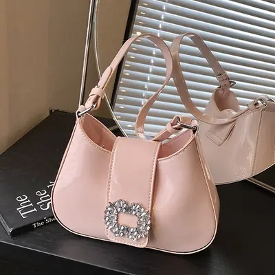 Pink Pearl Beaded Underarm Bag for Women
