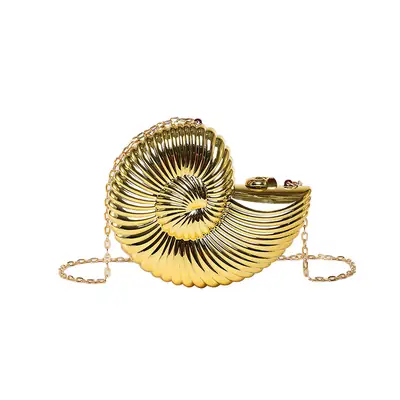 Golden Acrylic Crossbody Clutch Bag for Women