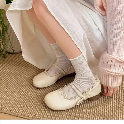 Sweet Lace Mary Jane Shoes Soft Soled Round Toe