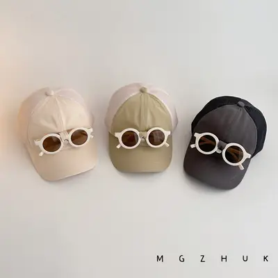 Children's Cotton Cap with Glasses for Boys Girls Spring Autumn