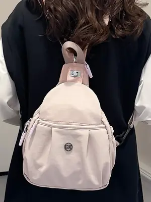 Light Pink Multifunctional Backpack for Daily Use