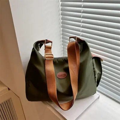 Women Casual Crossbody Bag Olive Green Nylon 2025