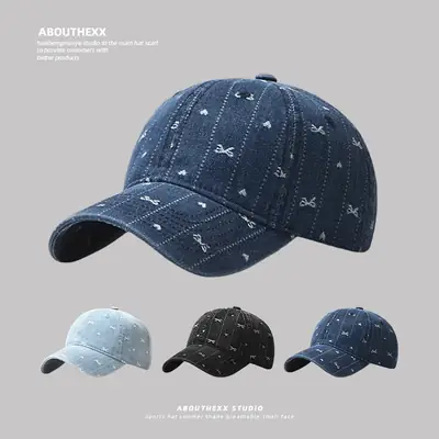 Women's Bow Embroidered Denim Baseball Cap
