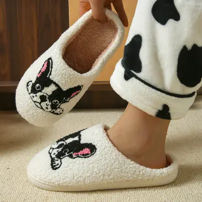 Factory Direct Supply Cross-border Bulldog Cotton Slippers Home Cartoon Cotton Slippers Home Slippers Room Home Slippers