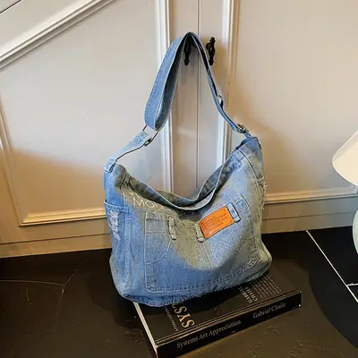 Denim Vintage Crossbody Bag Blue Vintage Style