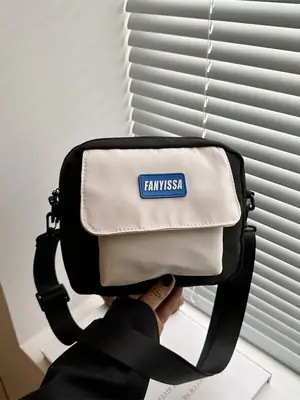Minimalist Crossbody Bag Black Beige Unisex Casual Student Harajuku Style